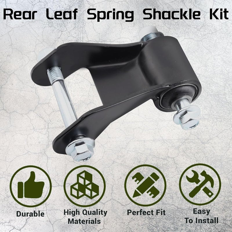 Gdydi Set of 1 Rear Leaf Spring Shackle Kit Compatible with 1999-2013 Silverado 1500 2500 Avalanche 2500 Suburban 2500, Sierra 1500 2500 Yukon XL 2500, Replaces 722-029 22820716 25812937 - Image 2